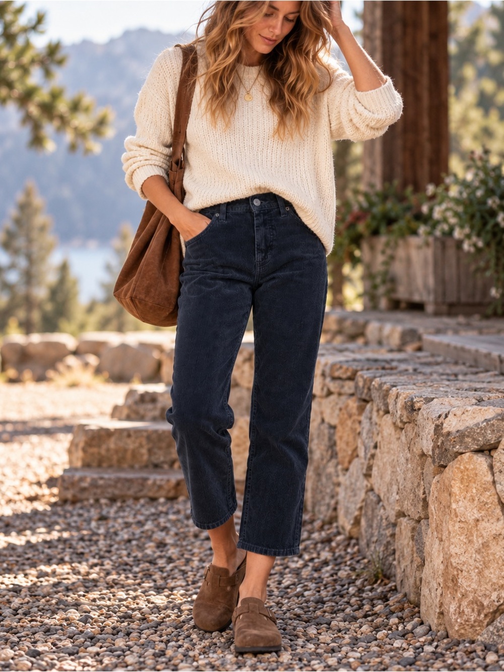 Marine Layer Navy Blue Corduroy Pants Women’s 4 Straight Leg High Rise